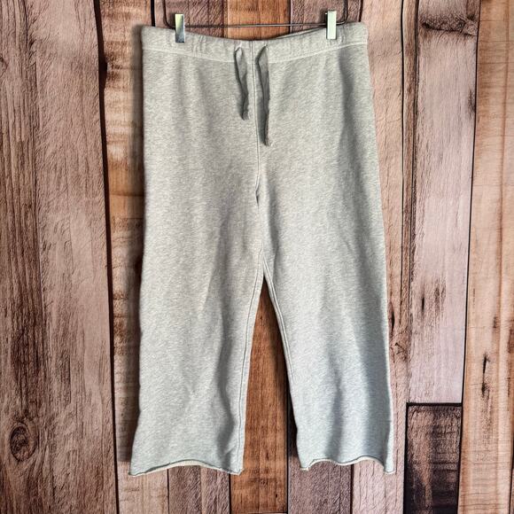 Frank & Eileen Sweatpants Catherine 24" Favorite Gray Cropped Raw Hem Size L - Picture 1 of 9